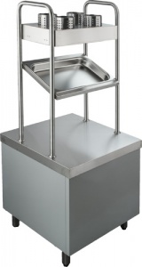 ПРИЛАВОК ДЛЯ ПОДНОСОВ И СТОЛОВЫХ ПРИБОРОВ  ПП-2-6/7СХ